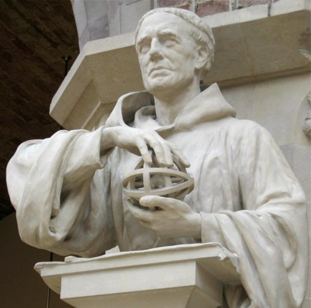 Roger Bacon (c. 1214–1294), statue from the 19th century in the Oxford University Museum of Natural History
