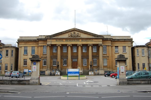 The Royal Berkshire Hospital original frontage, built in 1839 with bath stone