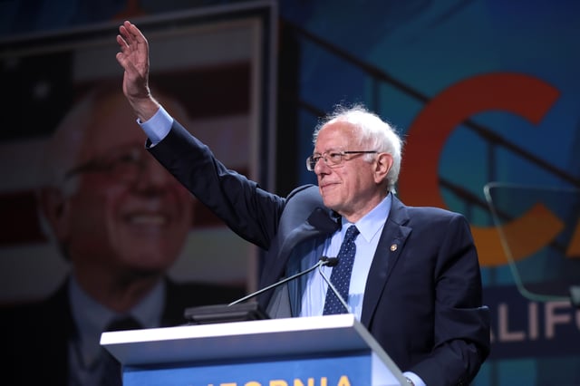 Sanders campaigning for President in San Francisco, California in June 2019