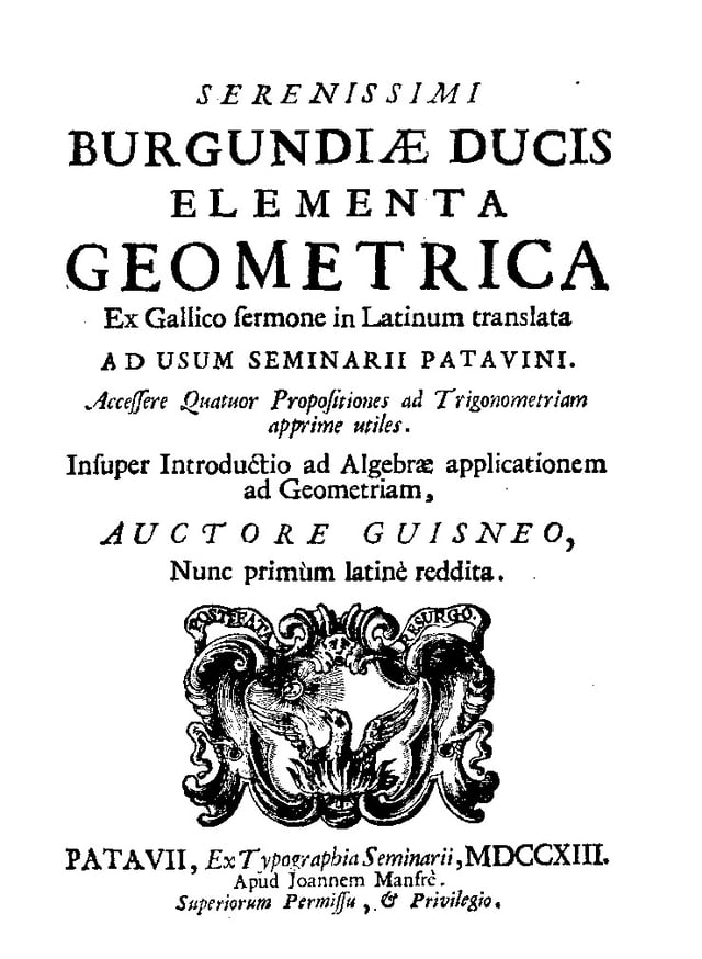 Éléments de géométrie, 1713