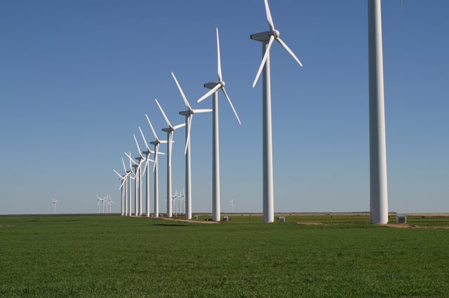 Wind farm in the plains of West Texas