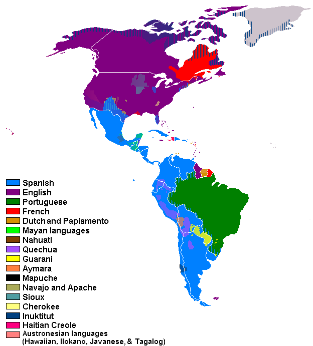 Languages spoken in the Americas