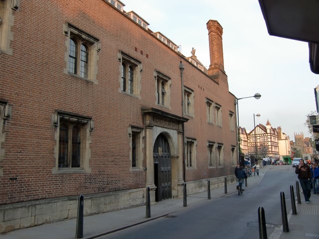 Street front of Magdalene College porter's lodge, with its 16th-century architecture retained