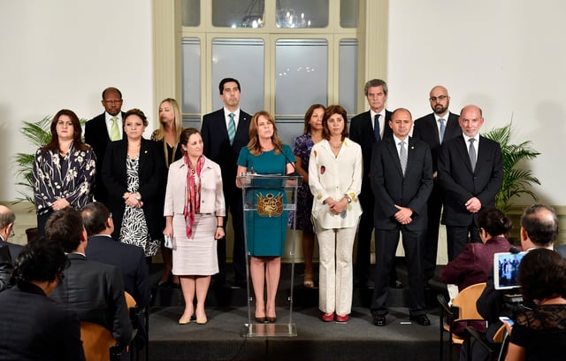Foreign ministers representing member states of the Lima Group, with Peru taking a leadership role in the process.