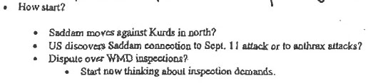 Excerpt from Donald Rumsfeld memo dated 27 November 2001