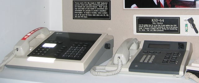 STU-III secure telephones on display at the National Cryptologic Museum