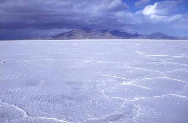 The otherworldly look of the Bonneville Salt Flats has been used in many movies and commercials.