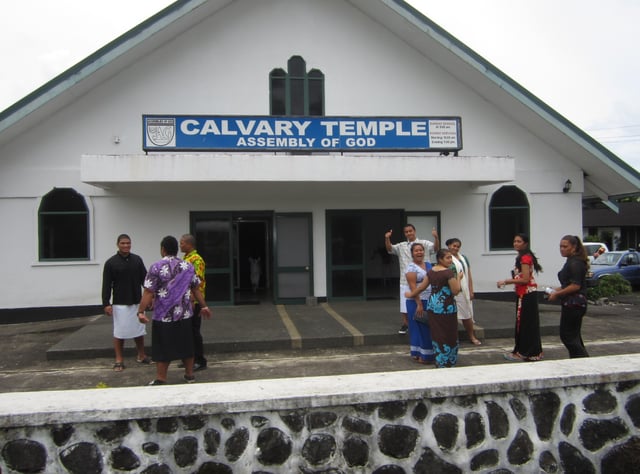 One of many churches in Samoa