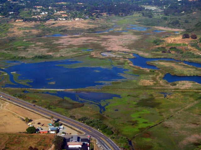 Aerial view of San Elijo Lagoon