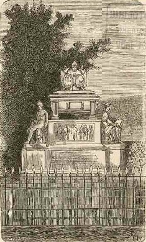 Mausoleum of O'Higgins in Cementerio General de Santiago, pictured by Recaredo Santos Tornero in Chile Ilustrado, in 1872
