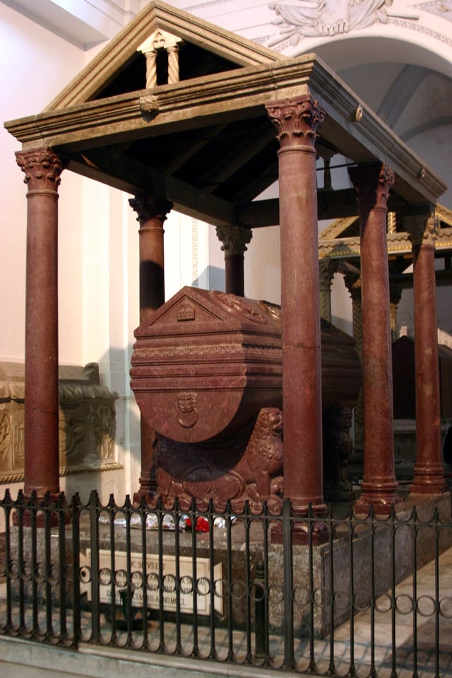 The sarcophagus of Frederick II in the Cathedral of Palermo