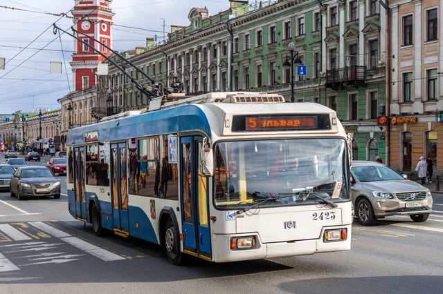 Trolleybus on Nevsky Avenue.