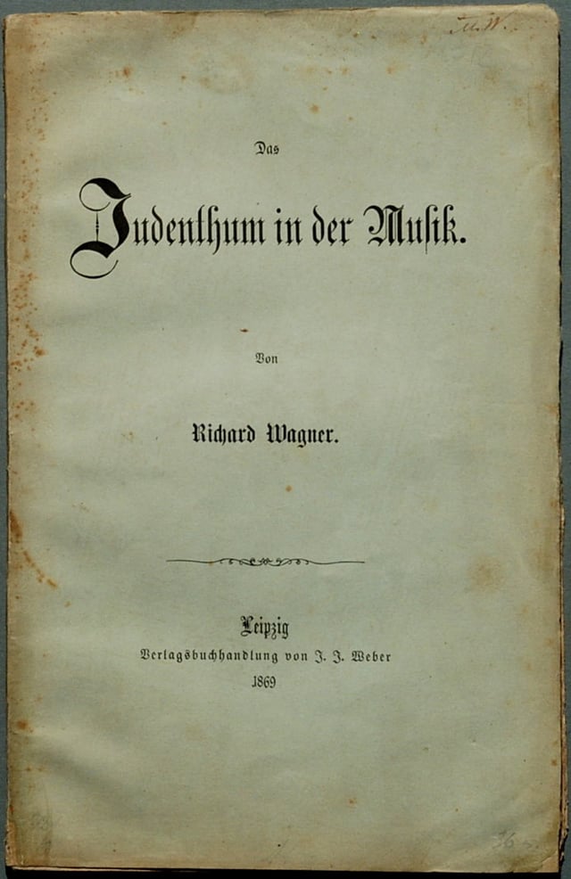Title page of the second edition of Das Judenthum in der Musik, published in 1869