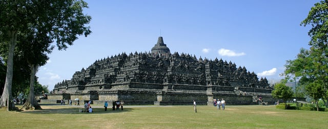Borobudur in Java, the world's largest Buddhist temple, is the single most visited tourist attraction in Indonesia