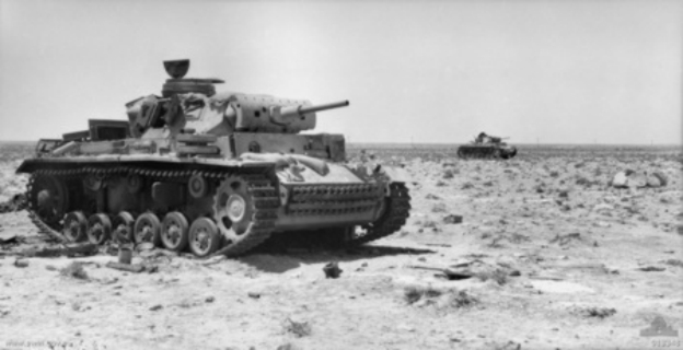Destroyed Panzer IIIs at Tel el Eisa, near El Alamein (1942)