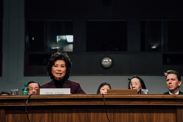Chao at her confirmation hearing to be Secretary of Transportation