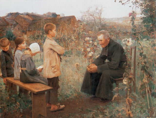The Catechism Lesson by Jules-Alexis Meunier