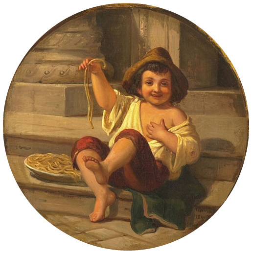 Boy with Spaghetti by Julius Moser, c. 1808