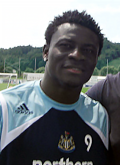 Martins at a pre-season training camp with Newcastle in 2007