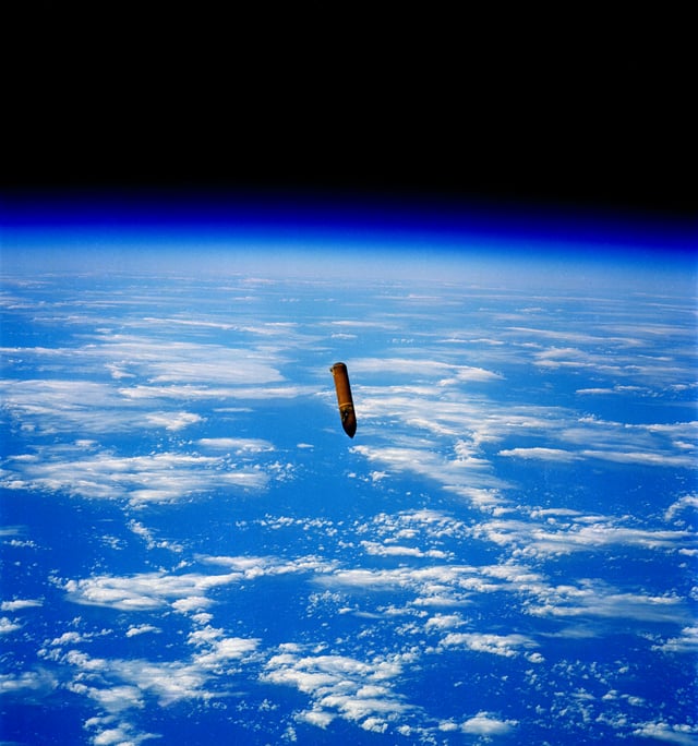 The external tank after separation on STS-29.