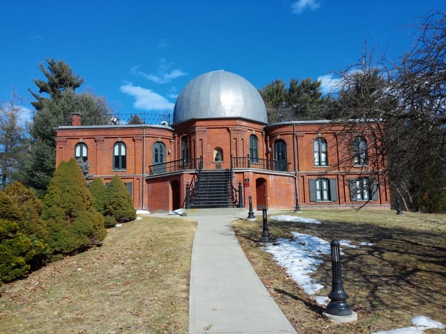 The Vassar College Observatory is one of two National Historic Landmarks on the college's campus, along with Main Building.