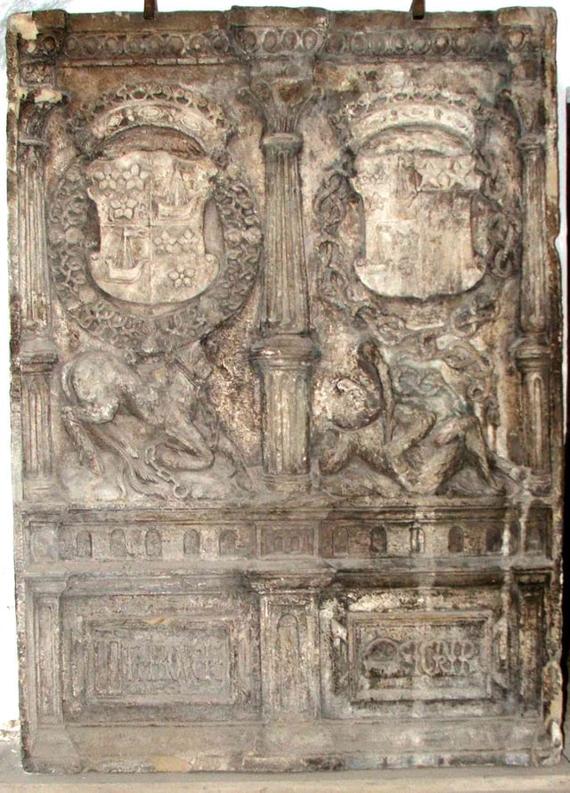 Arms of the Duke and Margaret Hamilton, Kinneil House (Historic Scotland)