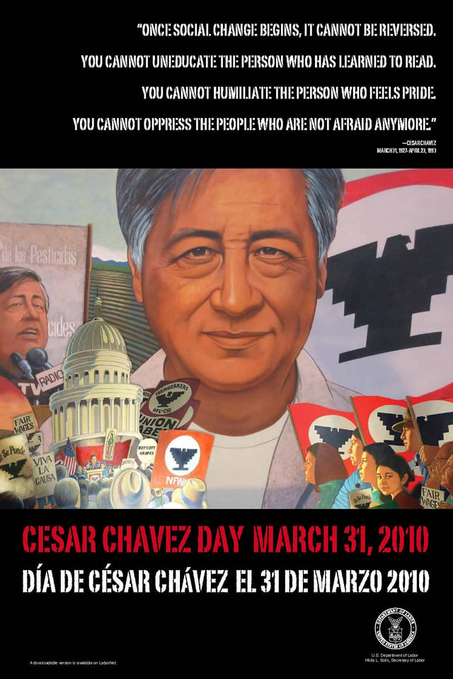 Cesar Chavez, supporters say his work led to numerous improvements for union laborers. Although the UFW faltered a few years after Chavez died in 1993, he became an iconic "folk saint" in the pantheon of Mexican Americans.