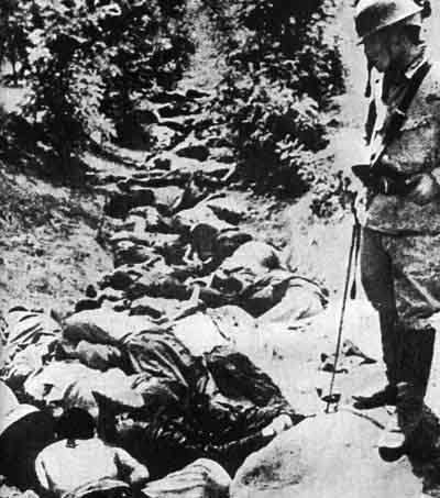 Chinese corpses in a ditch after being killed by the Imperial Japanese Army, Hsuchow