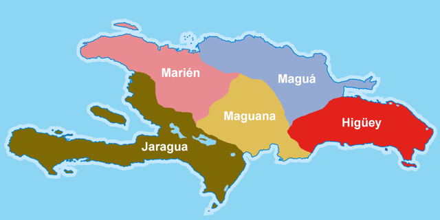 The five caciquedoms of Hispaniola