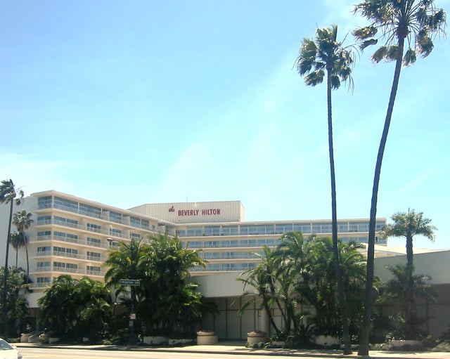 The Beverly Hilton Hotel, where Houston's body was found