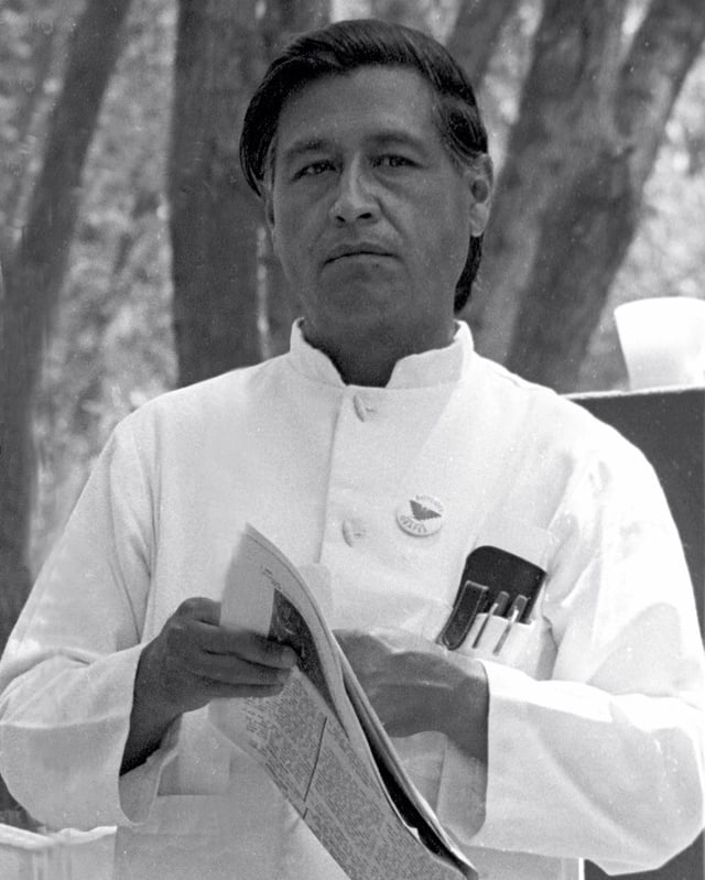 César Chávez at a United Farm Workers rally, 1974