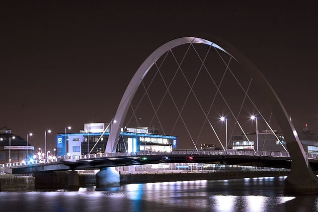 Clyde Arc, also known as "Squinty Bridge"