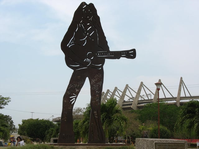 Statue of Shakira at Barranquilla, Colombia in March 2008
