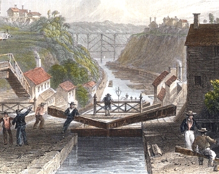 The Erie Canal at Lockport, New York in 1839
