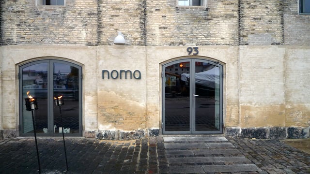 Noma in Copenhagen, Denmark rated 2 stars in the Michelin guide, and named Best Restaurant in the World by Restaurant