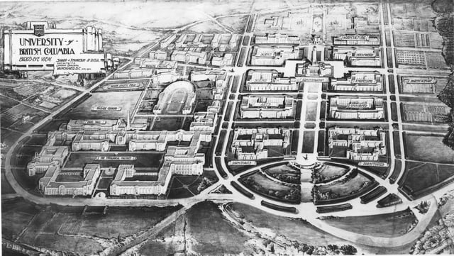 Original 1914 plan of the UBC campus, by architects Sharp and Thompson