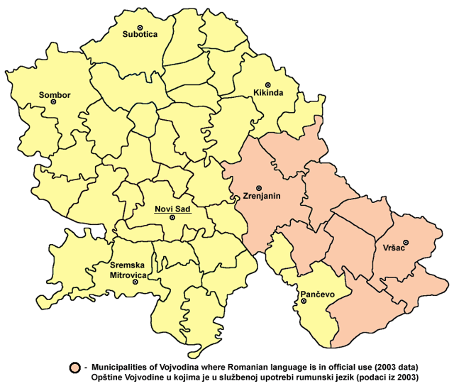 Official usage of Romanian language in Vojvodina, Serbia
