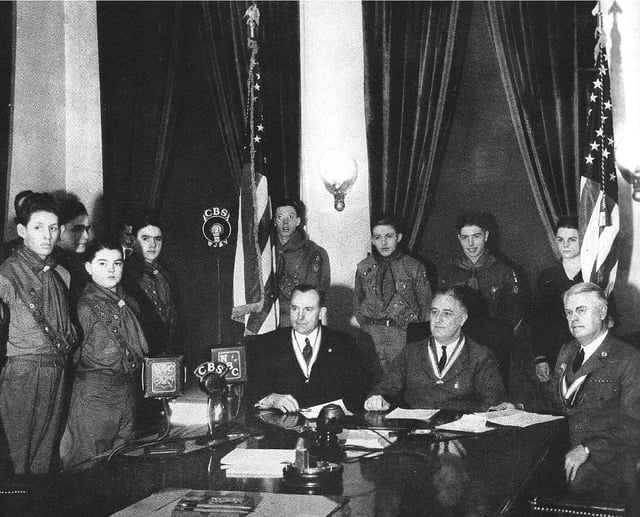 U.S. President Roosevelt in a national radio address for the 1937 national Scout jamboree