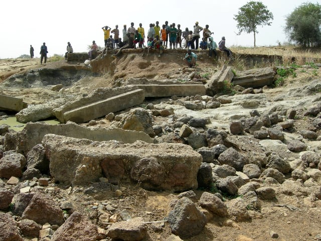 Damage caused by the Dourtenga floodings in 2007.