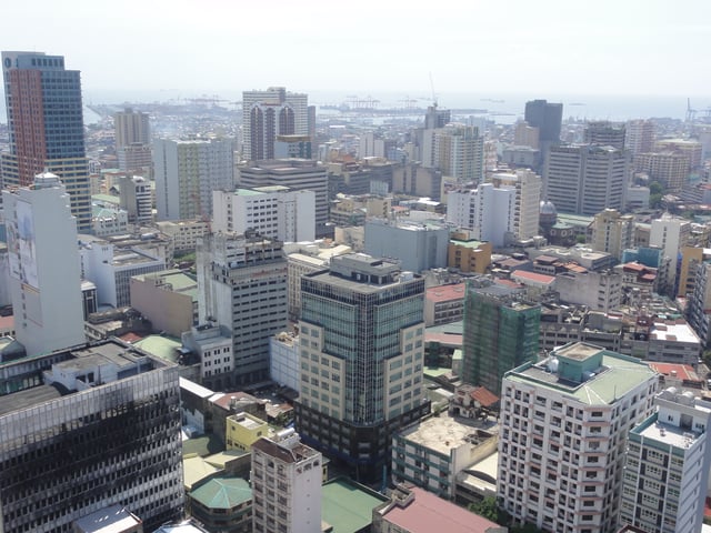 Aerial view of Binondo, the city's Chinatown and business district.