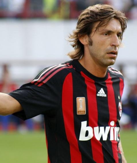 Pirlo playing for Milan in 2008.