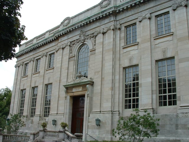 The John Hay Library, built 1910, designed by Shepley, Rutan and Coolidge in the English Renaissance style, is home to rare books, special collections, and the University archives