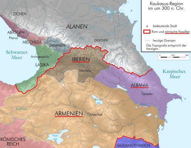 Rome and satellite kingdom of Armenia around 300, after Narseh's defeat
