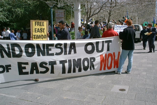 A demonstration for independence from Indonesia held in Australia during September 1999