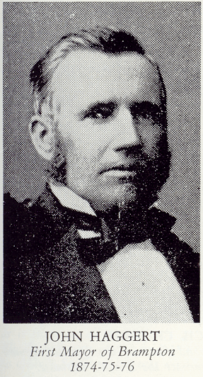 John Haggert, Brampton's first mayor