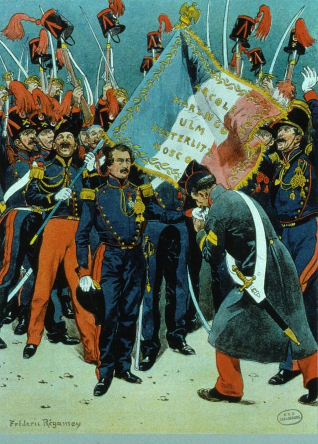 Louis-Napoleon launching his failed coup in Strasbourg in 1836