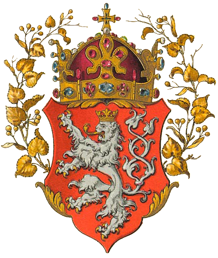 The coat of arms of the Kingdom of Bohemia.