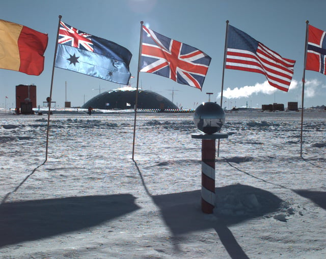 The "ceremonial" South Pole, at Amundsen–Scott Station