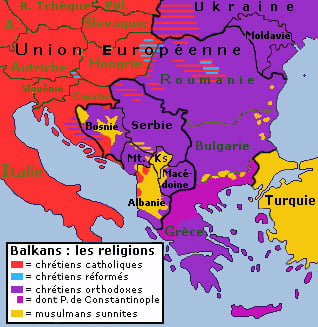 Map showing religious denominations