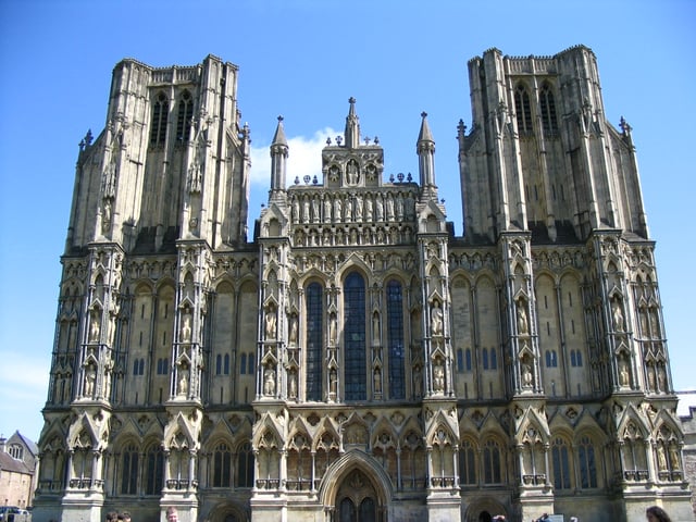 The west front of Wells Cathedral